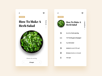 Daily Ui - Recipe App Concept app cooking design food ios iphone minimal recipe ui ux