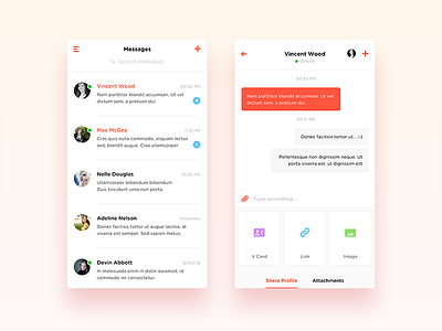 Wip - Social App android app chat conversation ios iphone list message messaging social ui ux