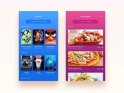 DateNight - iOS App WIP app dating design event ios iphone movies nearby search social ui ux