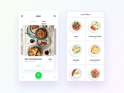 DailyUI - Food and Drinks App android app design filter food ios iphone minimal search social ui ux