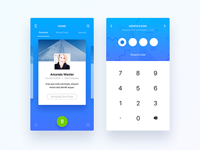 Home and Verification UI UX Design