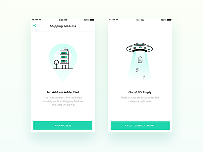 Empty States - Part 01 - App UI/UX Design android ecommerce empty state fashion ios iphone market onboarding ui ux