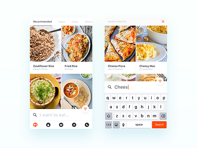 Search App Concept - UI UX Design android drinks fashion food ios iphone search travel ui ux