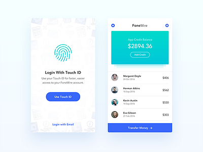 FoneWire - WIP - Payment App UI UX Design android ecommerce empty state ios iphone market onboarding payment ui ux