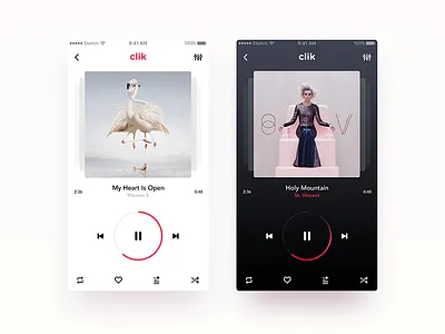 Music Player App - CLIK android design ios iphone music player product stream ui ux