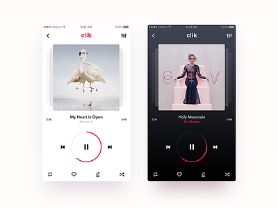 Music Player App - CLIK android design ios iphone music player product stream ui ux