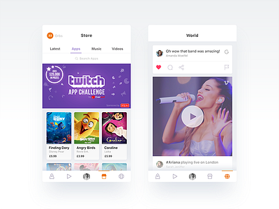 Upcoming Social App - WIP 2 android appstore ecommerce flat ios market music newsfeed social store