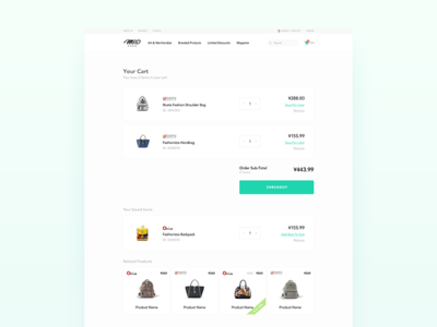 MIID - Ecommerce Fashion Web UI/UX Design android cart checkout ecommerce fashion ios market ui ux web