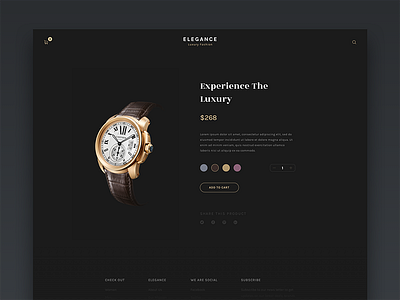 Elegance Luxury Fashion UI Kit - Product Info View dark ecommerce elegant gui kit minimal product ui ux website