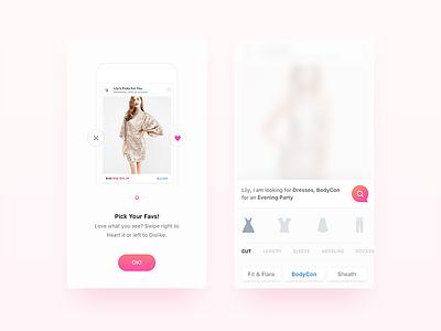 Lily - OnBoarding & Search Filter android ecommerce fashion ios iphone market onboarding search ui ux