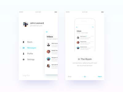 In The Room - Side Menu & Onboarding by Nimasha Perera on Dribbble