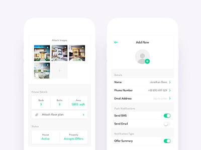 Real Estate App UI Design - Add Listing & New Person android app compose create new ecommerce flat form ios navigation real estate social
