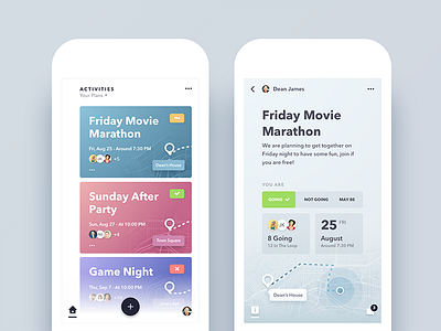 Relay - Event/Activity Planning App Redesign activity android app design details event home ios redesign social ui ux