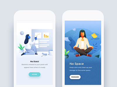 Illustration Pack - Vol 03 - Usage Examples android artwork design empty state error state illustration iphone mobile sketch app ui kit user interface website