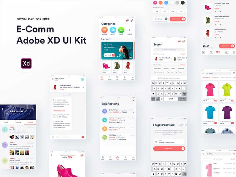 E-Comm Adobe Xd Ui Kit By Nimasha Perera On Dribbble