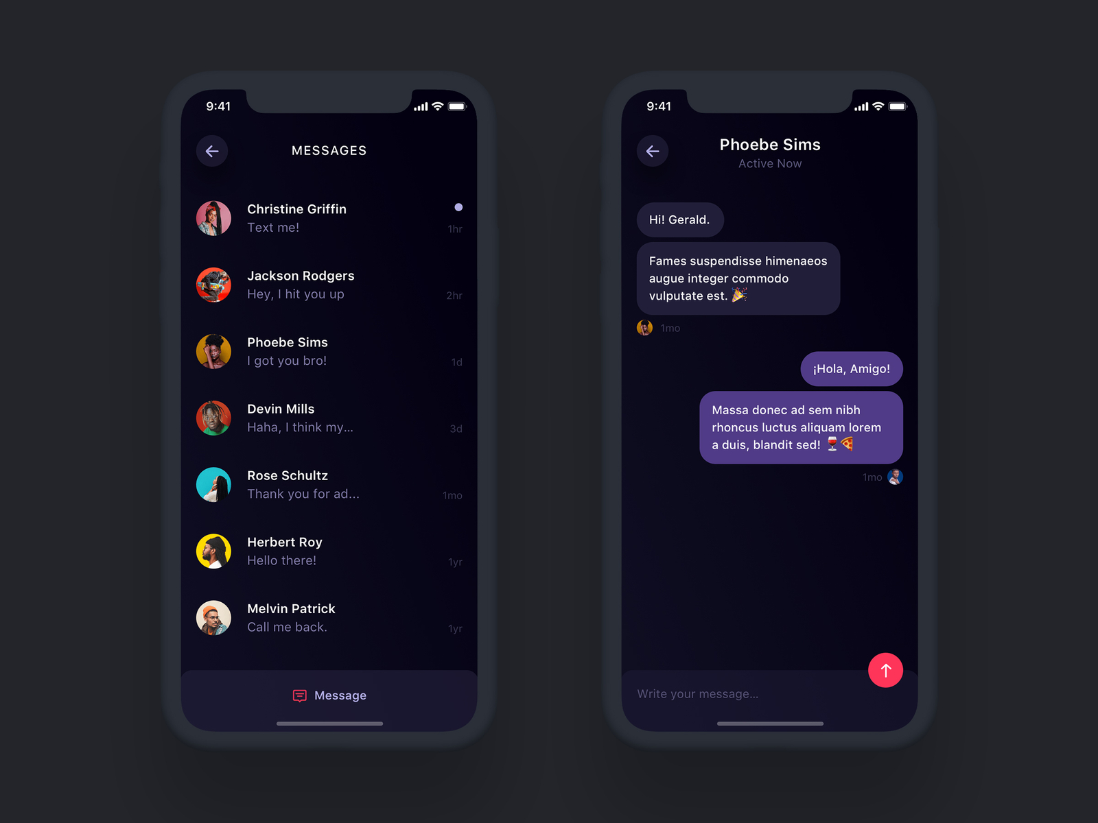 Chat List & Chats by Nimasha Perera on Dribbble