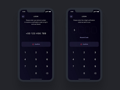 Phone Verification android app dark ui design ecommerce ios iphone login profile register search signup social ui ux verification verify