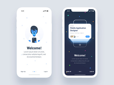 Onboarding layouts android app dark design ecommerce ios iphone light login onbaording register signin signup social ui userinterface ux walkthrough