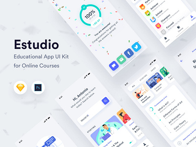 Estudio - Educational Mobile App UI Kit