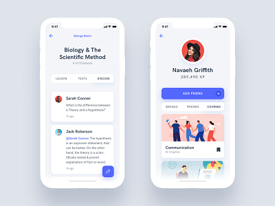 Estudio Educational Mobile App android app comments conversation course courses design dicuss ecommerce education educational ios iphone learn profile study thread ui ux