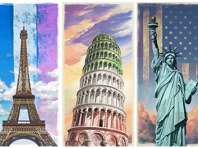 Buildings art artist building buildings digital digital illustration digitalart illustrations statue of liberty