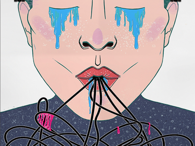 Tech Consuming ambient art crying digital art drawing experimental illustration illustrations picture unusual woman