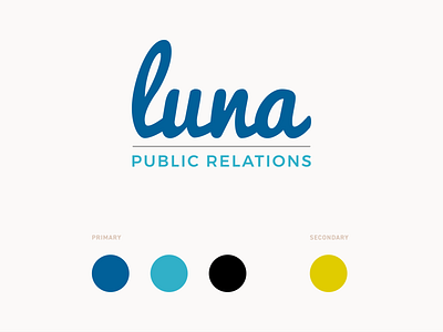 Luna PR Logo branding color design logo small business typography