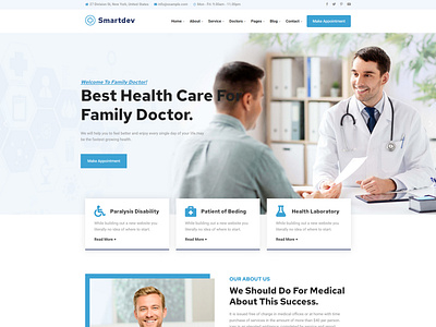 Health care for Family Doctor service Website on WordPress