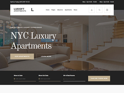 Luxury apartments booking website on WordPress