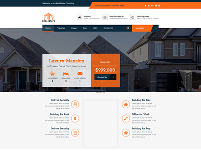 Luxury Mansion Real Estate Website Design elementor pro