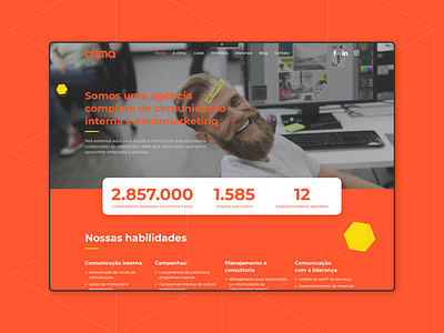 Clima Comunicação - Sobre a Clima endomarketing interface orange ui web webdesign