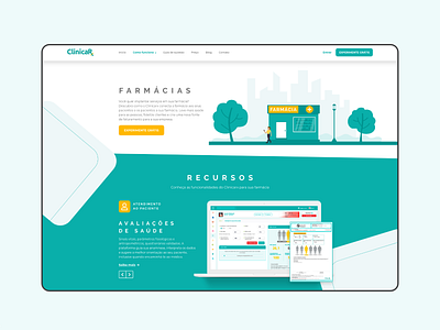 Como funciona - para farmácias illustration interface ui web webdesign