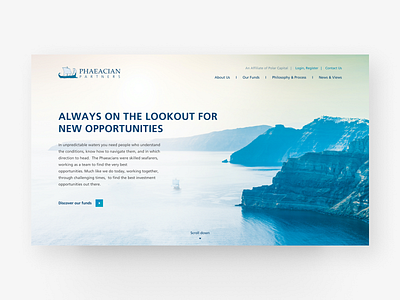 Phaeacian website blue parallax sea web design website