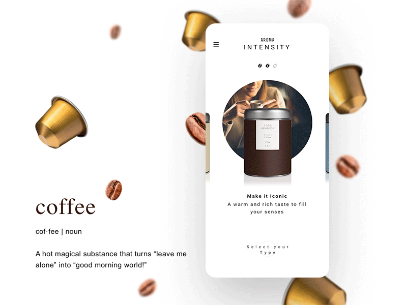 Coffee concept app coffee coffee app design ios iphone iphone x mobile mobile animation mobile app slider ui