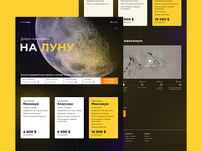 Service for selling tickets to the moon design service ui uidesign ux uxdesign uxui web webdesign website