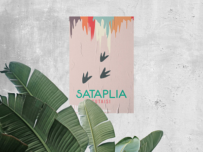 Sataplia Cave Poster abstract art branding design flat flatstyle illustration illustration design illustrator minimalist mockup pastel color poster poster art poster design posters
