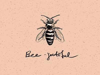 "Bee-youtiful" _Bee on recycled paper