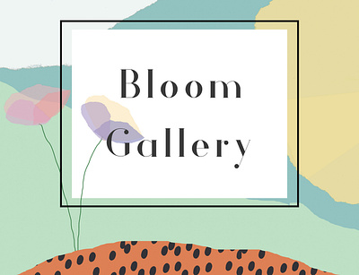 Bloom Gallery abstract art bloom field flowers gallery logo minimalist pastel poster