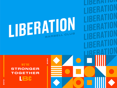 Another Unchosen Brand Direction for Liberation Barbell Club blue brand design brand identity design branding diversity gym inclusion logo shape pattern weightlifting