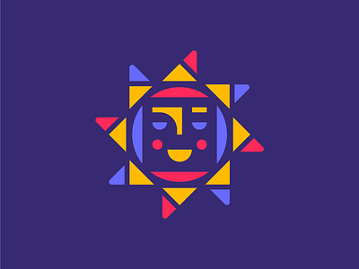 Mercado Brand Mark brand identity design branding bright colorful illustration logo mexico purple smile sun