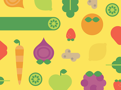 Fruits and Veggies divvy fruits illustration juice launch pattern share vegetables website