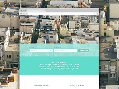 Can I Stay with You While I Rent My Place on Airbnb? launch photography responsive teal web design website