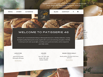 Patisserie 46 Website bakery design minneapolis photography responsive typography web website