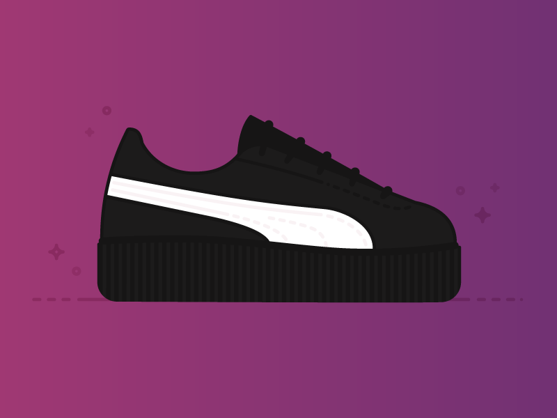 Shoes Series Part 1 clothing style purple gradient rihanna sneaker creeper puma shoe