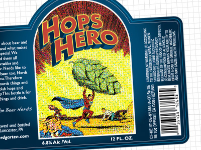 Hops Hero beer comic books label package design superman