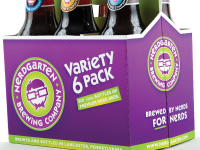 Nerdgarten Variety 6 Pack beer label nerd package design six pack