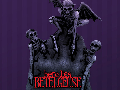 Here Lies Betelgeuse beetlejuice grave purple tim burton