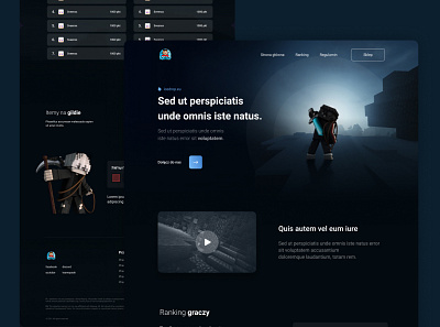 Icedrop: Landing Page design minecraft ui web website