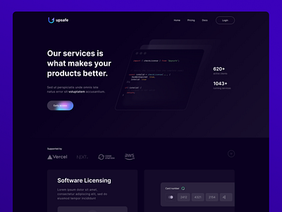 UpSafe: Landing Page branding design develop graphic design illustration it secure security ui upsafe web website