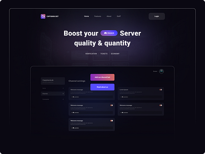 Discord Bot: Landing page